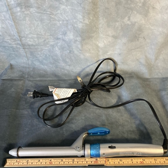 BaByliss PRO Spring 1" Curling Iron Blue Professional Hair Care Adjustable Heat - Picture 8 of 9